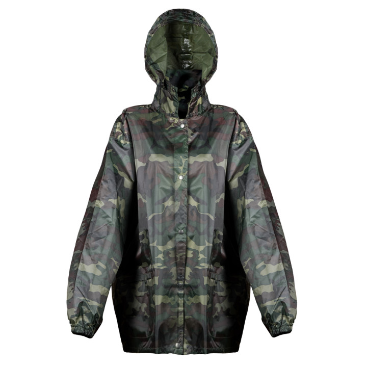 Chaqueta impermeable cierre botones camuflaje
