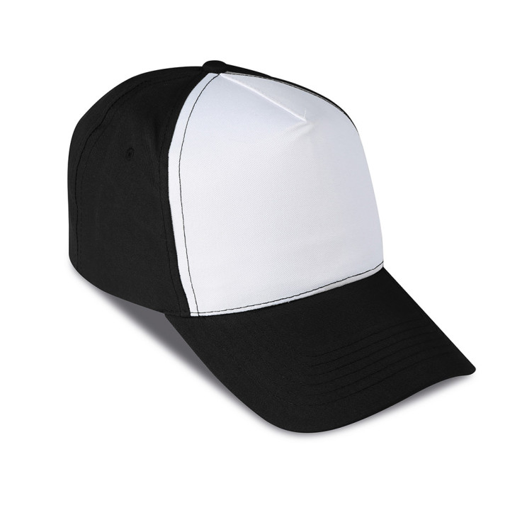 Gorra golf 5 paneles bicolor 100% poliéster