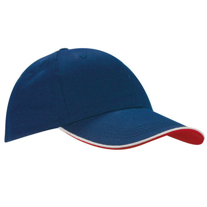 Gorra 6 paneles 65% poliéster/35% algodón