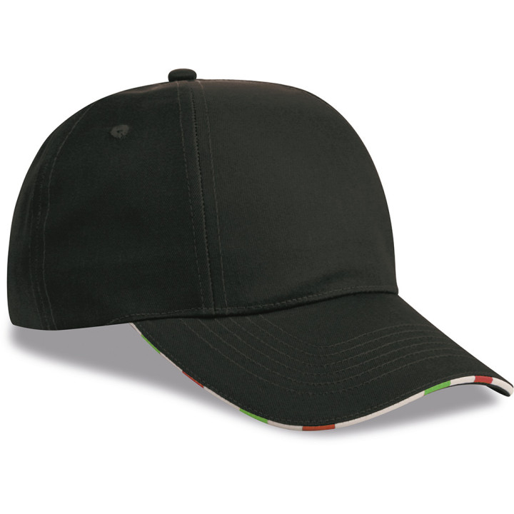 Gorra 6 paneles sandwich bandera italiana