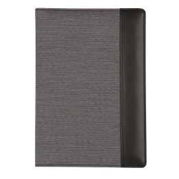 Carpeta para notas tamaño a4, con bloc de notas y bolsillos interiores.