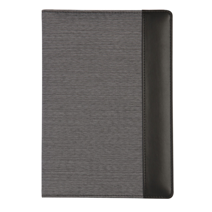 Carpeta para notas tamaño a4, con bloc de notas y bolsillos interiores.
