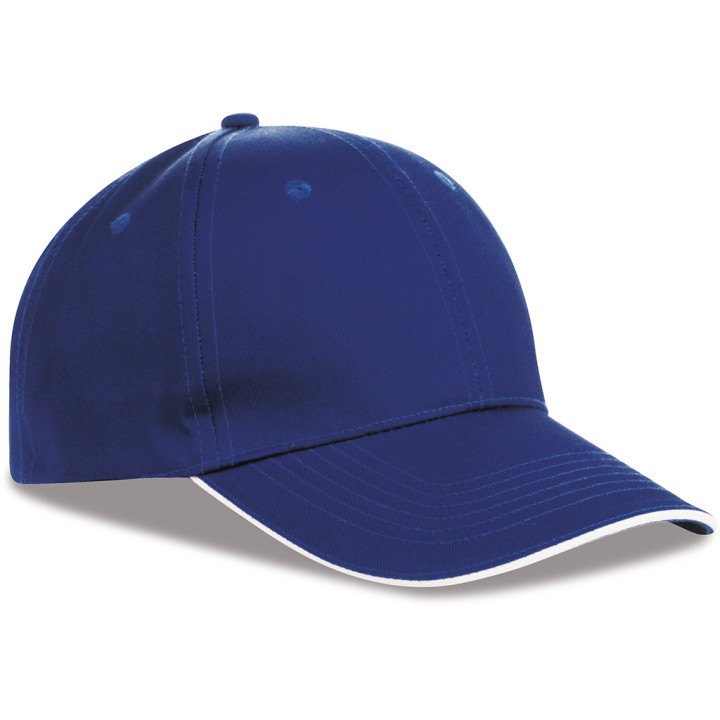 Gorra 6 paneles sandwich 80% poliéster/20% algodón