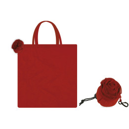 Bolsa shopping plegable nylon forma rosa