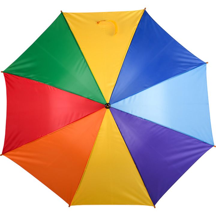 Paraguas automático madera arco iris 23"