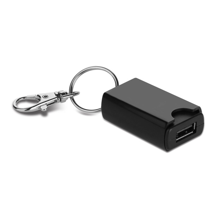 Cargador usb con llavero para coche