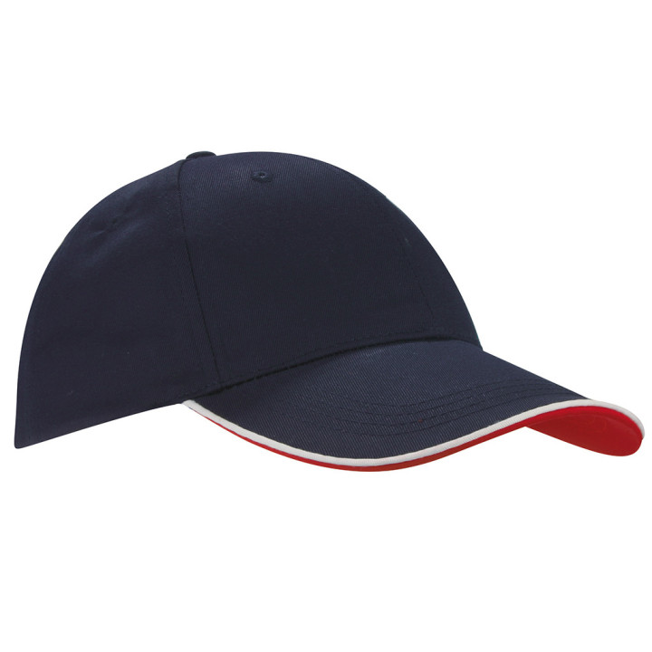 Gorra 6 paneles 65% poliéster/35% algodón
