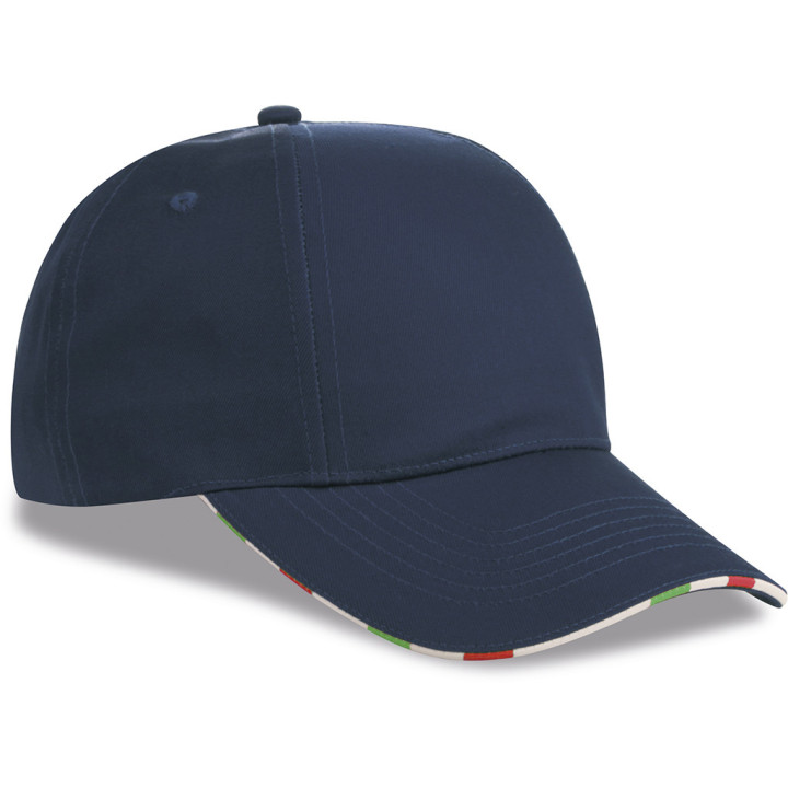 Gorra 6 paneles sandwich bandera italiana