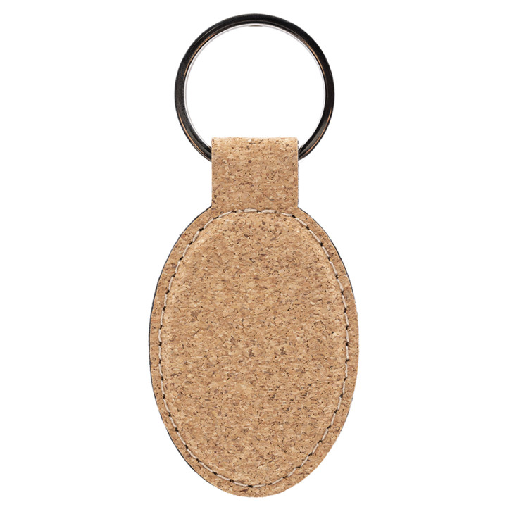 Llavero metal/corcho ovalado