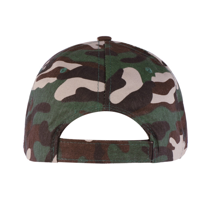 Gorra rapper 6 paneles camuflaje 100% algodón