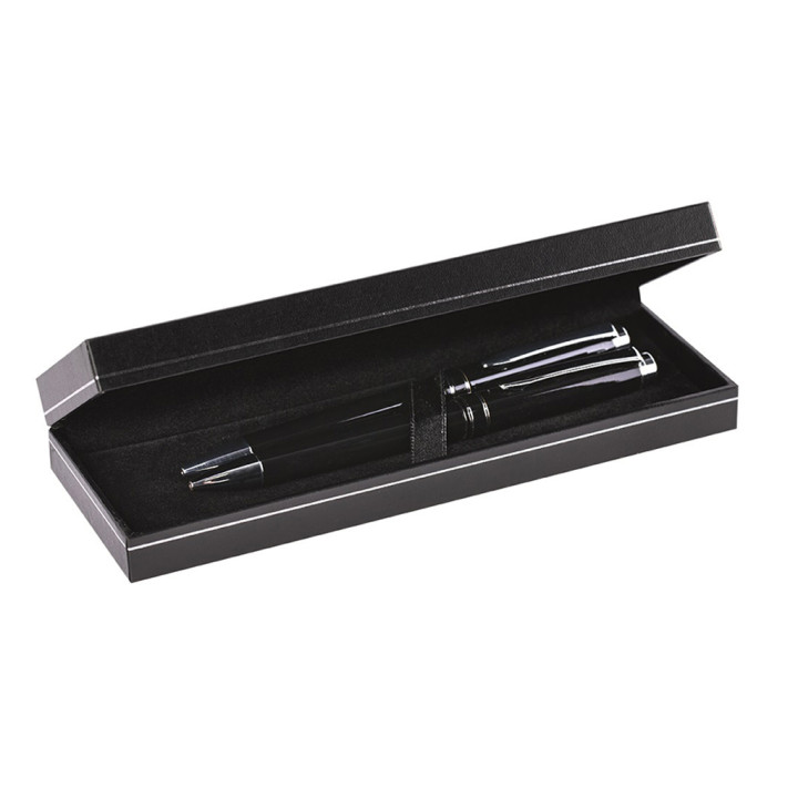 Set escritura metal/pu con bolígrafo y portaminas