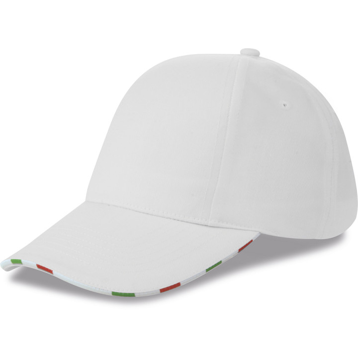 Gorra 6 paneles sandwich bandera italiana
