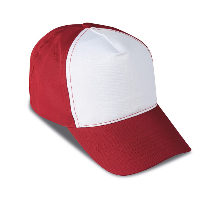 Gorra golf 5 paneles bicolor 100% poliéster
