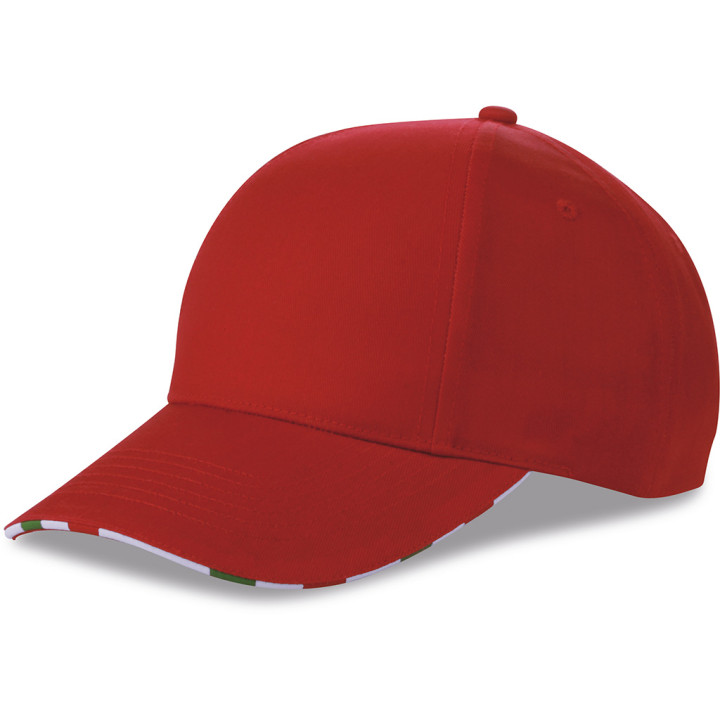 Gorra 6 paneles sandwich bandera italiana