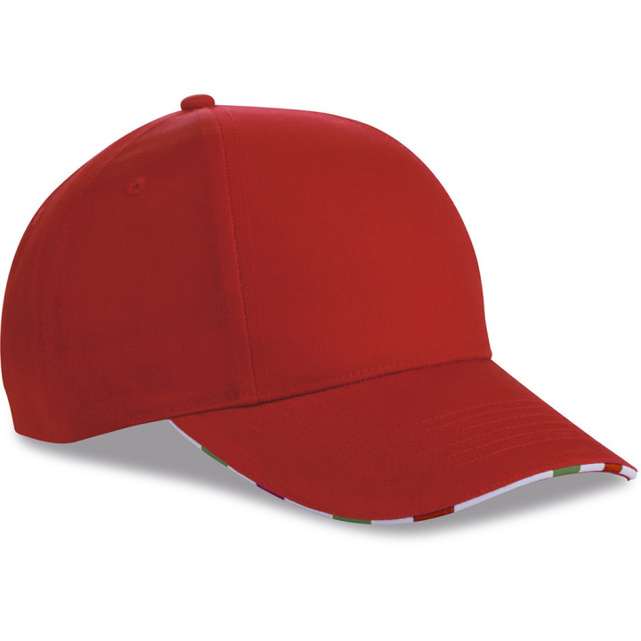 Gorra 6 paneles sandwich bandera italiana