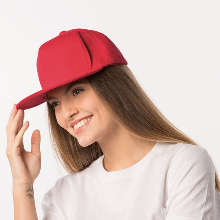 Gorra rapper 5 paneles 100% algodón