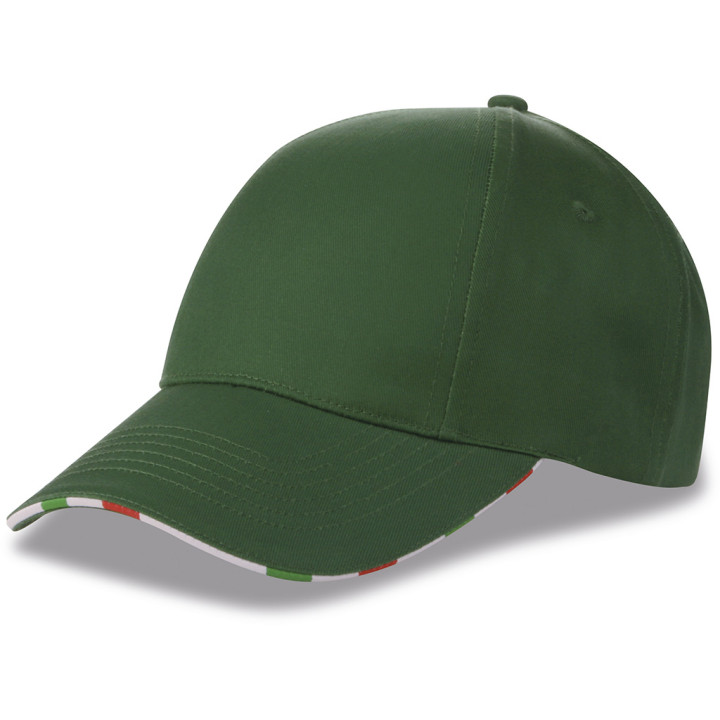 Gorra 6 paneles sandwich bandera italiana