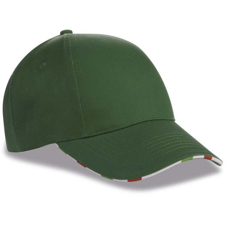 Gorra 6 paneles sandwich bandera italiana