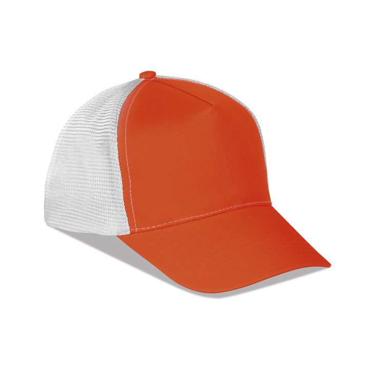 Gorra rejilla 5 paneles 100% poliéster