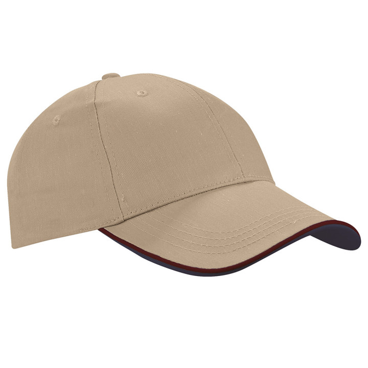 Gorra 6 paneles 65% poliéster/35% algodón