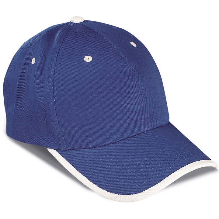 Gorra 5 paneles 80% poliéster/20% algodón combinada