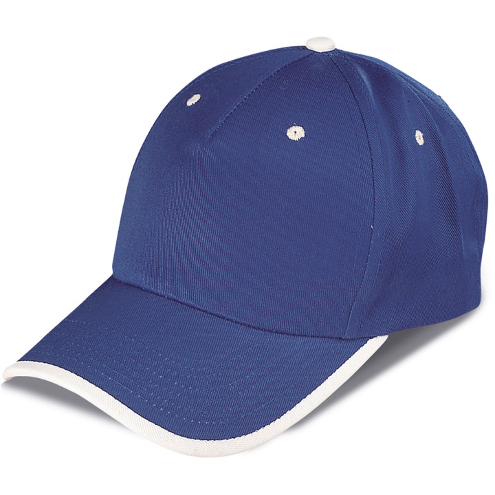 Gorra 5 paneles 80% poliéster/20% algodón combinada