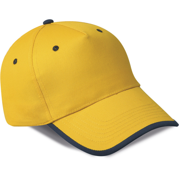 Gorra 5 paneles 80% poliéster/20% algodón combinada