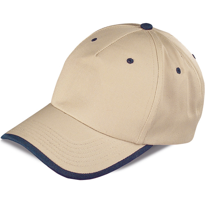 Gorra 5 paneles 80% poliéster/20% algodón combinada