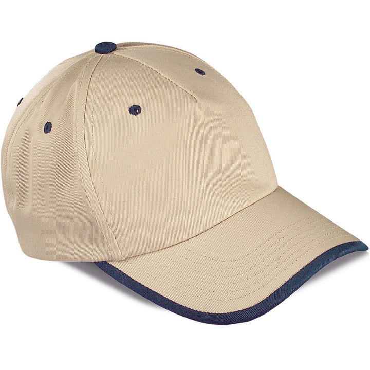 Gorra 5 paneles 80% poliéster/20% algodón combinada