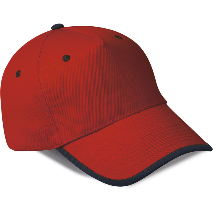 Gorra 5 paneles 80% poliéster/20% algodón combinada
