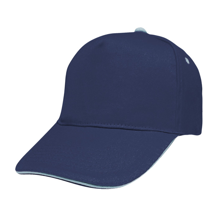 Gorra 5 paneles sandwich 100% algodón