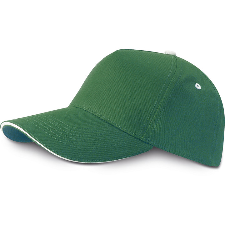 Gorra 5 paneles sandwich 100% algodón