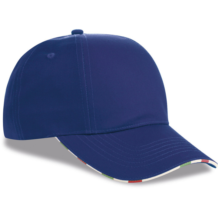 Gorra 6 paneles sandwich bandera italiana